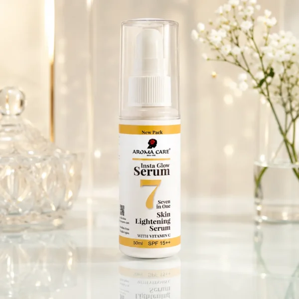 aroma care insta glow 7 in one skin lightening serum with vitamin c (50ml, spf 15++)