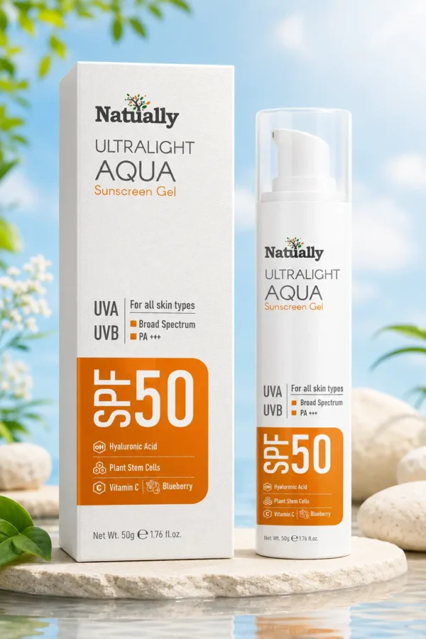 natually ultralight aqua sunscreen gel (spf 50 | pa+++) 50g