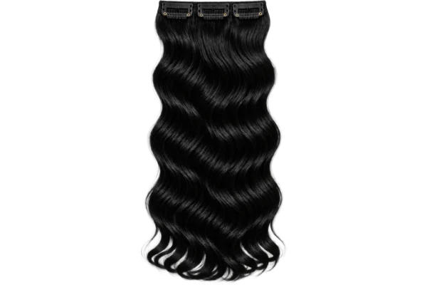easy clip wavy hair extensions – black